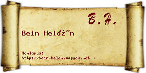 Bein Helén névjegykártya